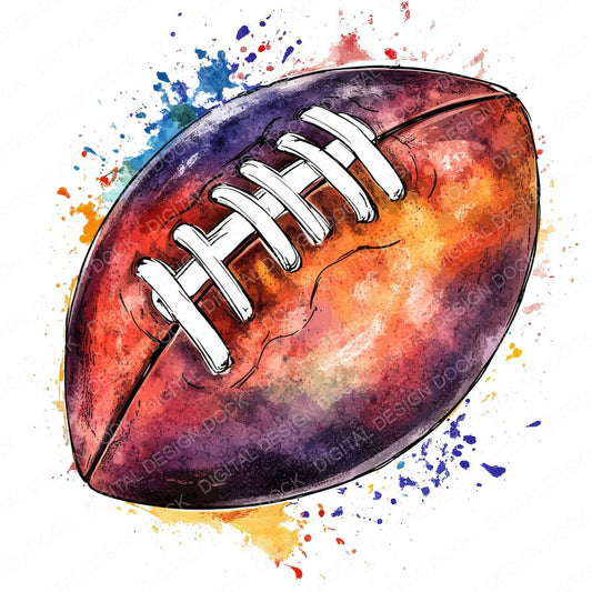 American Football Splash fussy cut sheet in US Letter format showing all 12 designs on one printable page