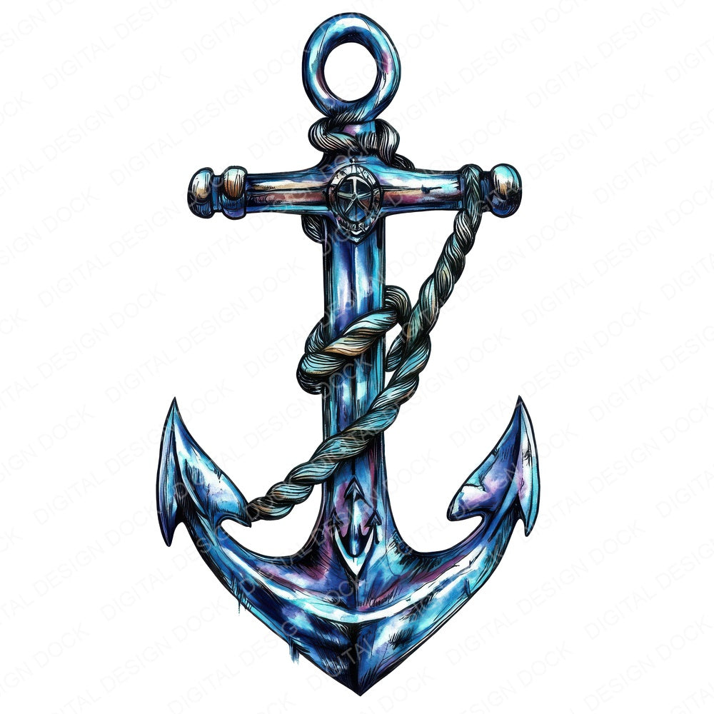 Anchor and Rope Clipart Set (DDD004575)