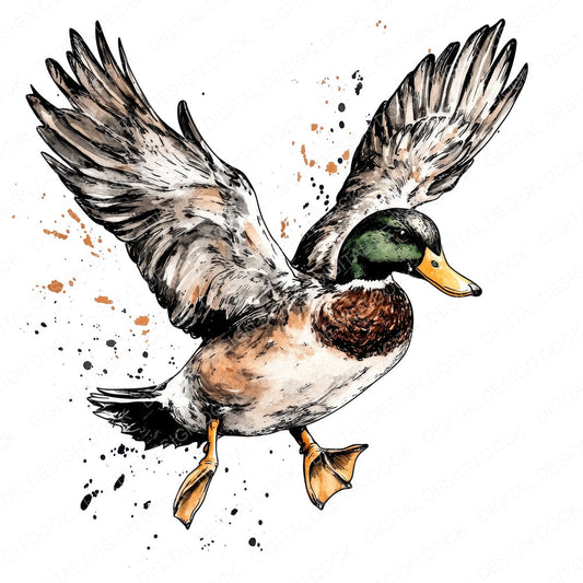 Animated Duck fussy cut sheet in A4 format showing all 12 designs on one printable page