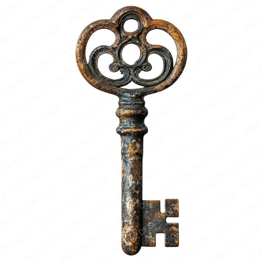 Antique Key fussy cut sheet in US Letter format showing all 12 designs on one printable page