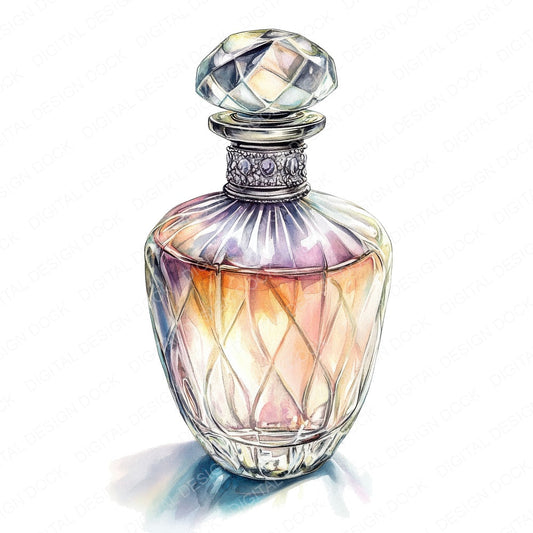 Antique Perfume Bottle fussy cut sheet in A4 format showing all 12 designs on one printable page