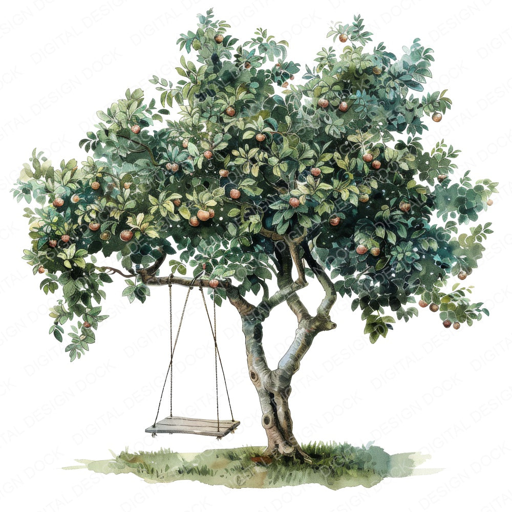 Apple Tree Swing fussy cut sheet in A4 format showing all 12 designs on one printable page