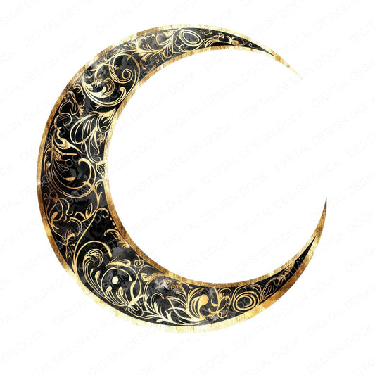 Arabesque Crescent Moon fussy cut sheet in A4 format showing all 12 designs on one printable page