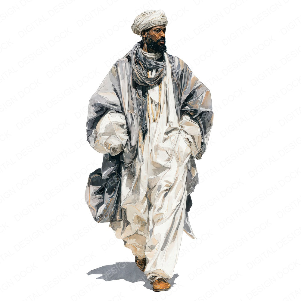 Arabian Man in Thobe Clipart Set (DDD012245)