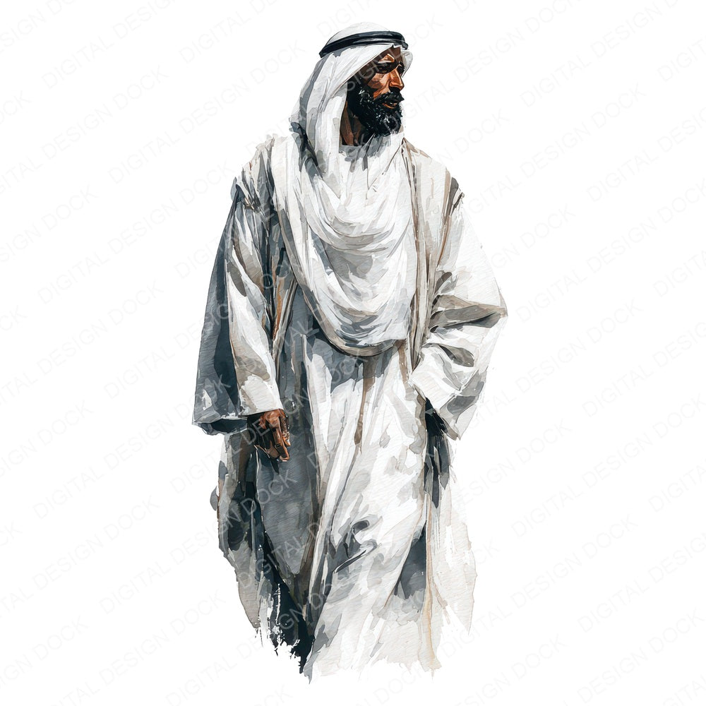 Arabian Man in Thobe Clipart Set (DDD012245)