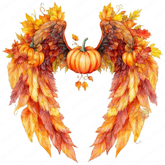 Autumn Harvest Angel Wings Clipart Set (DDD004630)