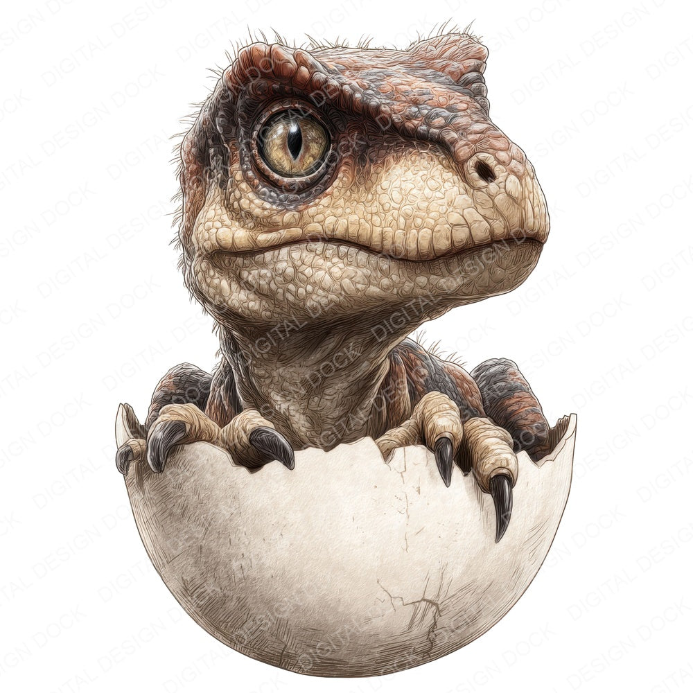 Baby Dino Egg fussy cut sheet in A4 format showing all 12 designs on one printable page