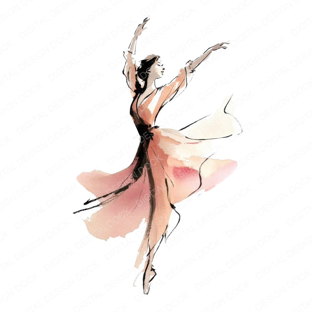 Ballet Dancer Woman fussy cut sheet in A4 format showing all 12 designs on one printable page