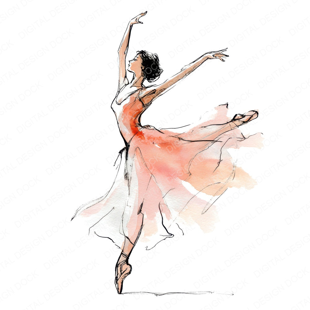 Ballet Dancer Woman Clipart Set (DDD004644)