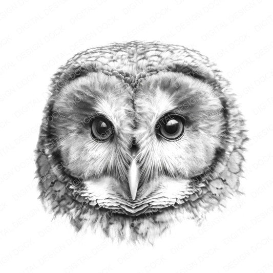 Barn Owl Charcoal Sketch fussy cut sheet in A4 format showing all 12 designs on one printable page