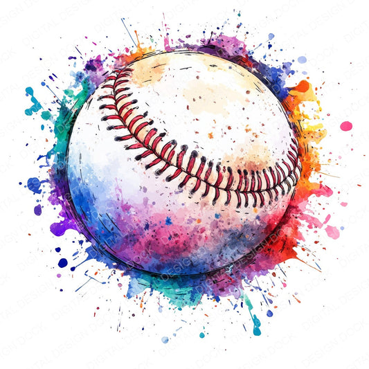 Baseball Spalsh fussy cut sheet in A4 format showing all 12 designs on one printable page