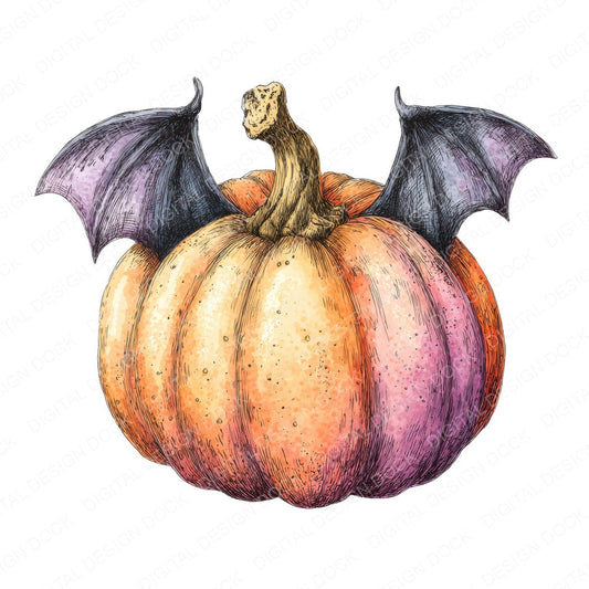 Bat Wing Pumpkin fussy cut sheet in A4 format showing all 12 designs on one printable page