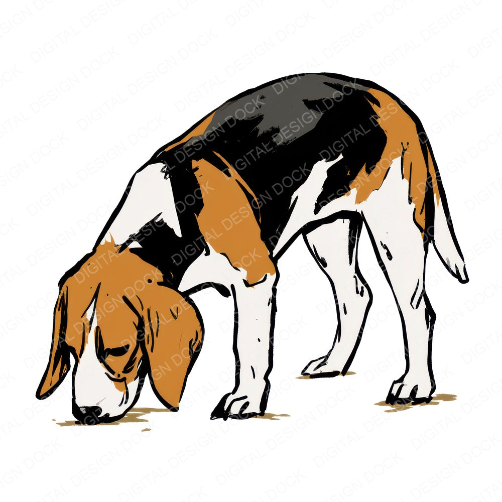 Beagle Watercolour Dog Fussy Cut Sheets (DDD018065)