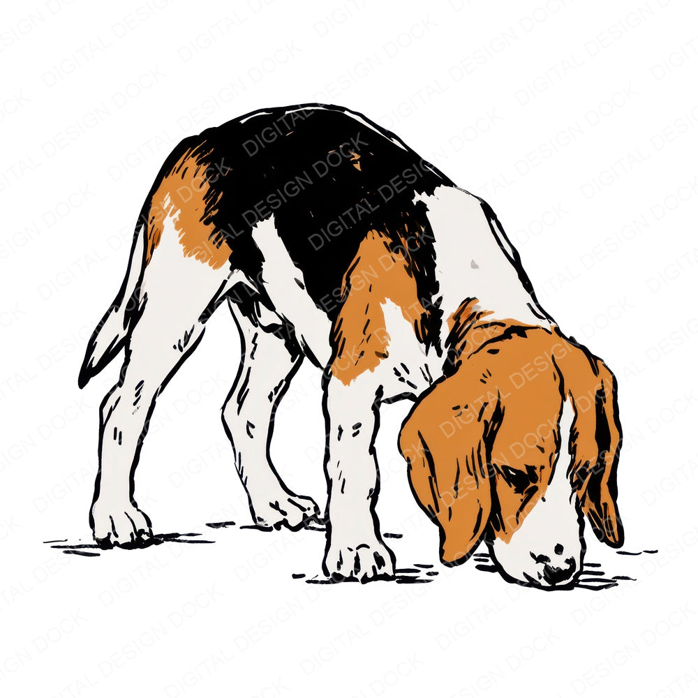 Beagle Watercolour Dog Fussy Cut Sheets (DDD018065)