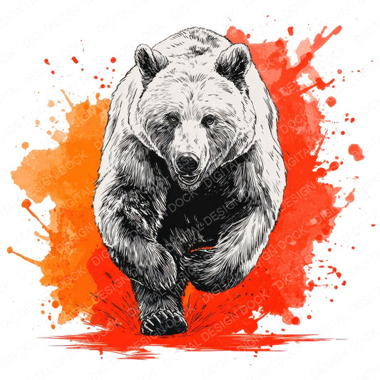 Bear Neon Colour Splash fussy cut sheet in A4 format showing all 12 designs on one printable page