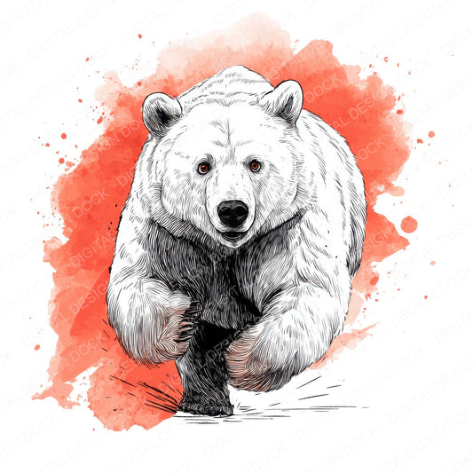 Bear Neon Colour Splash fussy cut sheet in US Letter format showing all 12 designs on one printable page