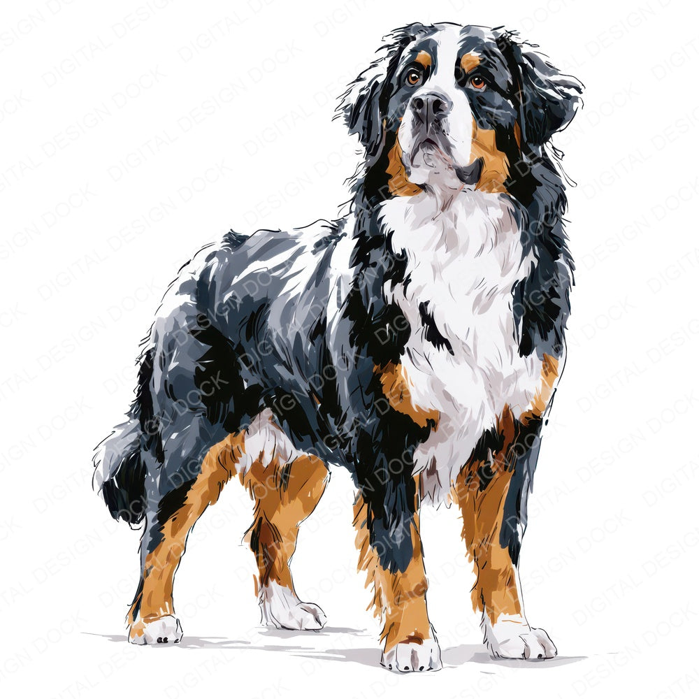 Another Bernese Mountain Dog Watercolour Dog clipart design shown full size