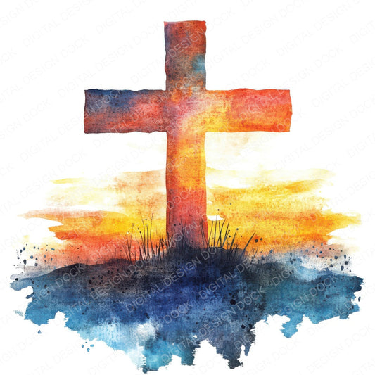 Bible Cross fussy cut sheet in A4 format showing all 12 designs on one printable page