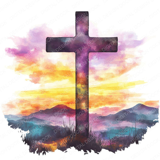 Bible Cross fussy cut sheet in US Letter format showing all 12 designs on one printable page