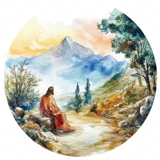 Biblical Scene Round fussy cut sheet in A4 format showing all 12 designs on one printable page