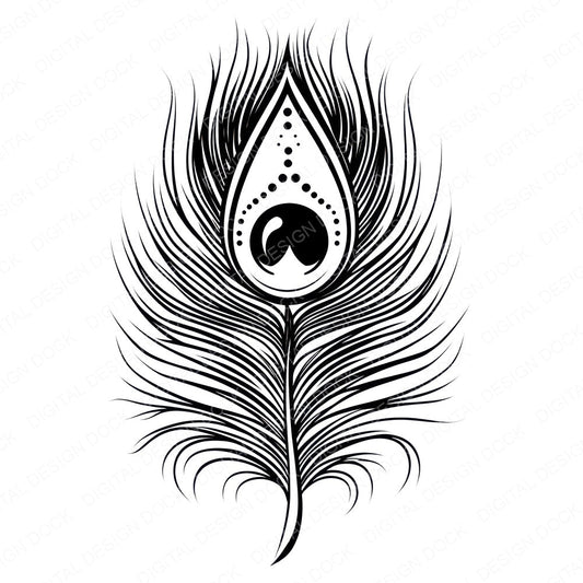 Black White Feather Icon fussy cut sheet in US Letter format showing all 12 designs on one printable page