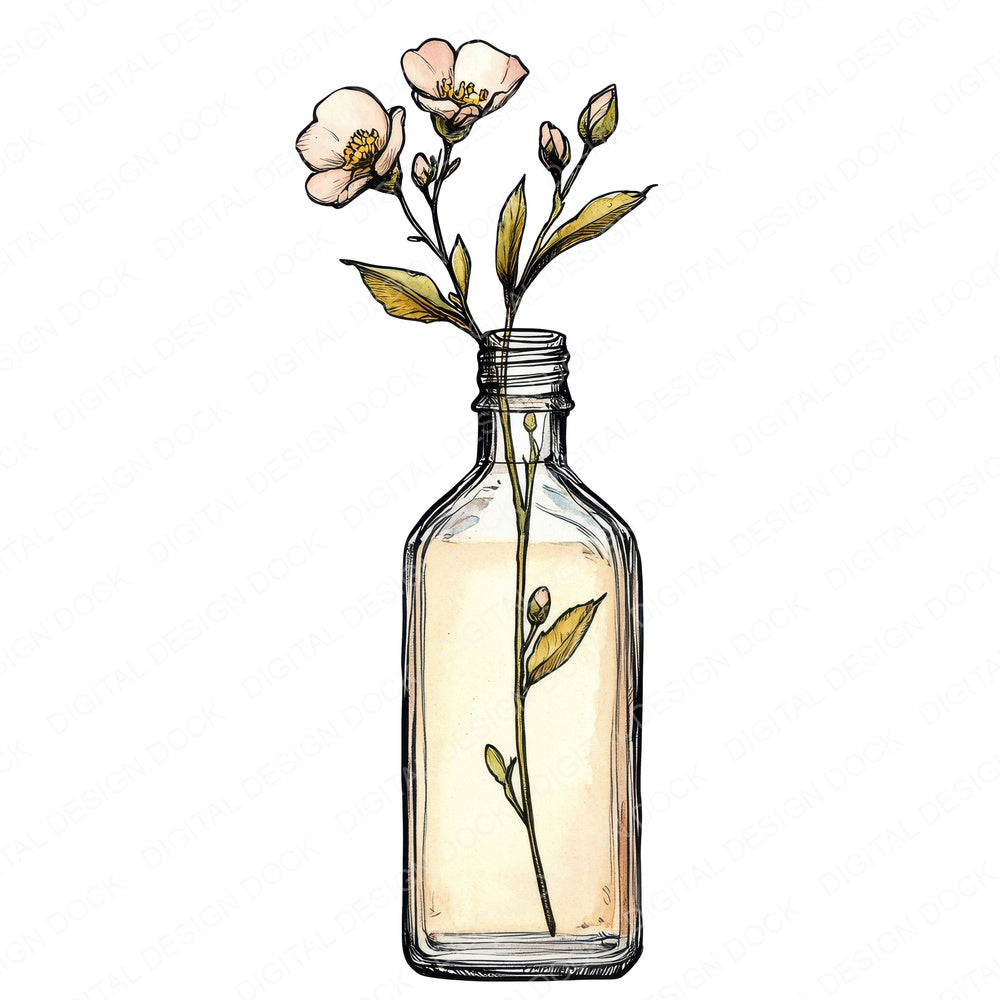 Blooming Bottle Stem fussy cut sheet in A4 format showing all 12 designs on one printable page