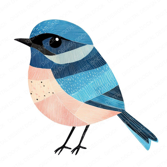 Bluebird Fabric Shapes Clipart Set (DDD004713)