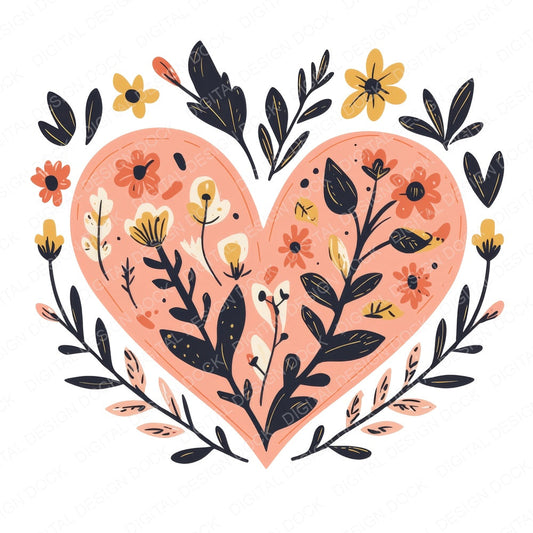 Boho Love Heart Design fussy cut sheet in A4 format showing all 12 designs on one printable page