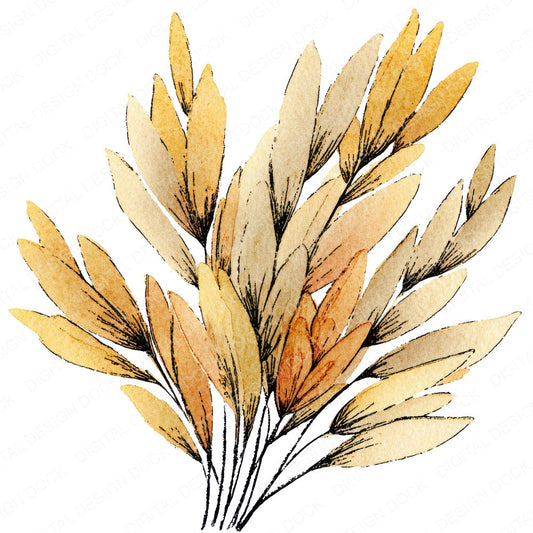 Boho Wheat Stalk fussy cut sheet in A4 format showing all 12 designs on one printable page