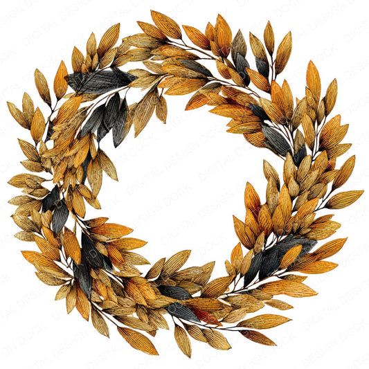 Boho Wheat Stalk Wreath fussy cut sheet in A4 format showing all 12 designs on one printable page