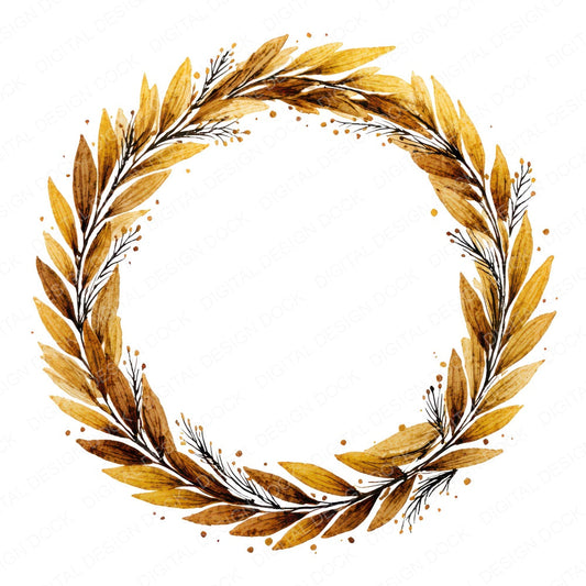 Boho Wheat Stalk Wreath fussy cut sheet in US Letter format showing all 12 designs on one printable page