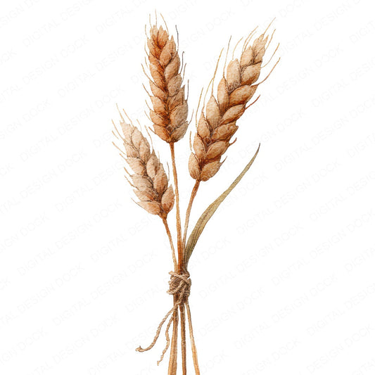 Boho Wheat Stalks Tied fussy cut sheet in A4 format showing all 12 designs on one printable page