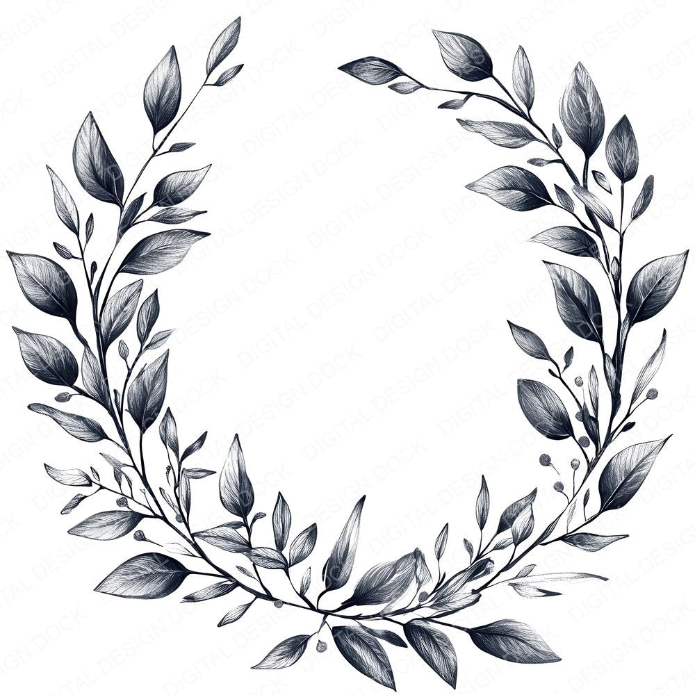 Botanical Wreath Clipart Set (DDD004762)