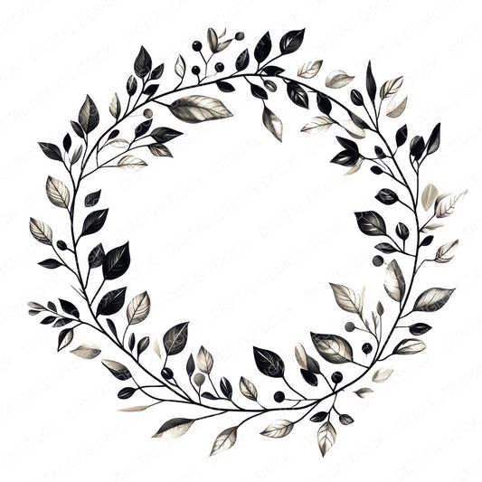 Botanical Wreath fussy cut sheet in US Letter format showing all 12 designs on one printable page