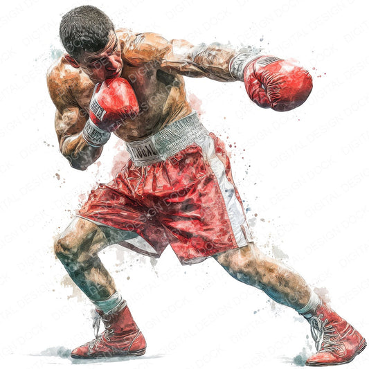 Boxer Punch fussy cut sheet in A4 format showing all 12 designs on one printable page