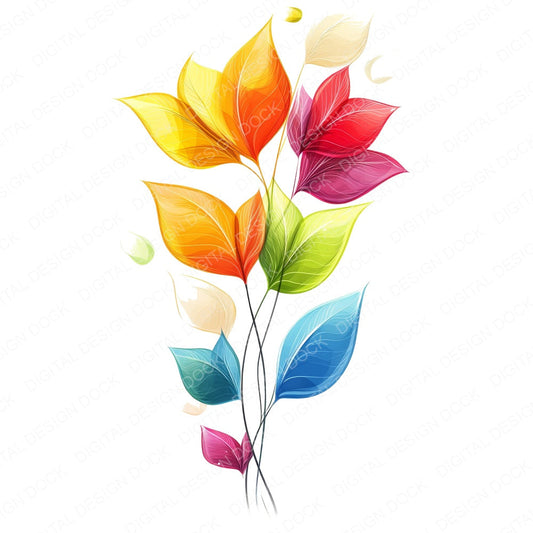 Bright Abstract Flowers fussy cut sheet in A4 format showing all 12 designs on one printable page