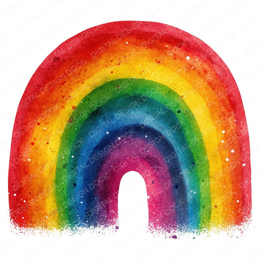 Bright Classic Watercolour Rainbow fussy cut sheet in A4 format showing all 12 designs on one printable page