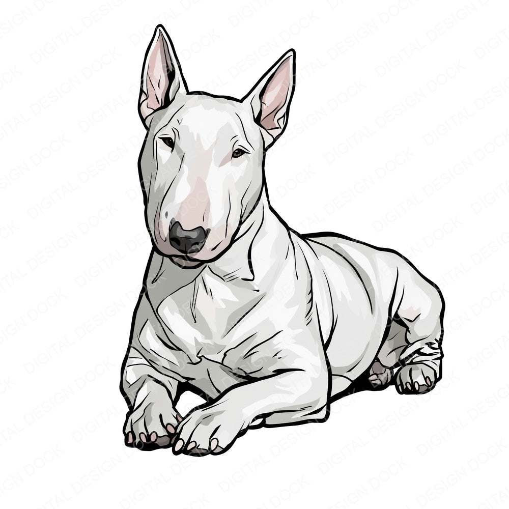 Another Bull Terrier Watercolour Dog design shown full size