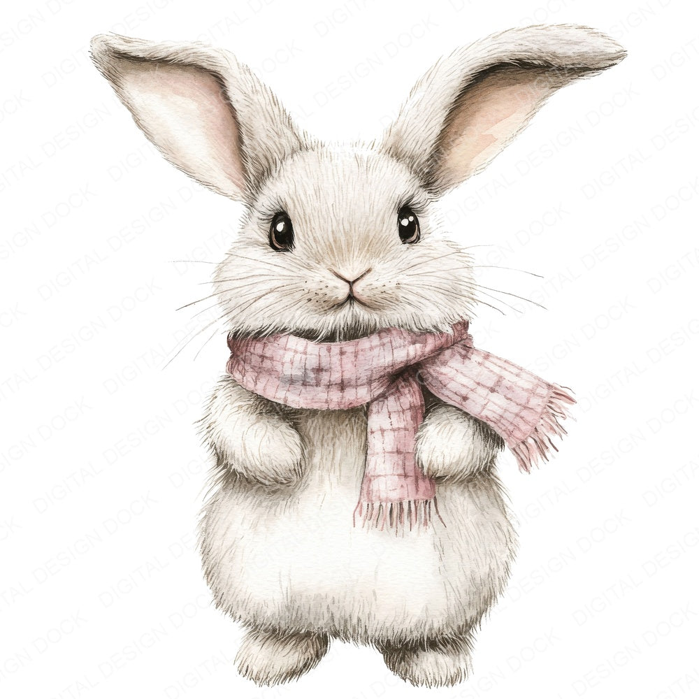 Bunny with Scarf Clipart Set (DDD004779)