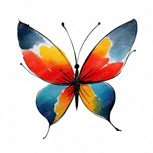 Butterfly Illustration Clipart Set (DDD008688)