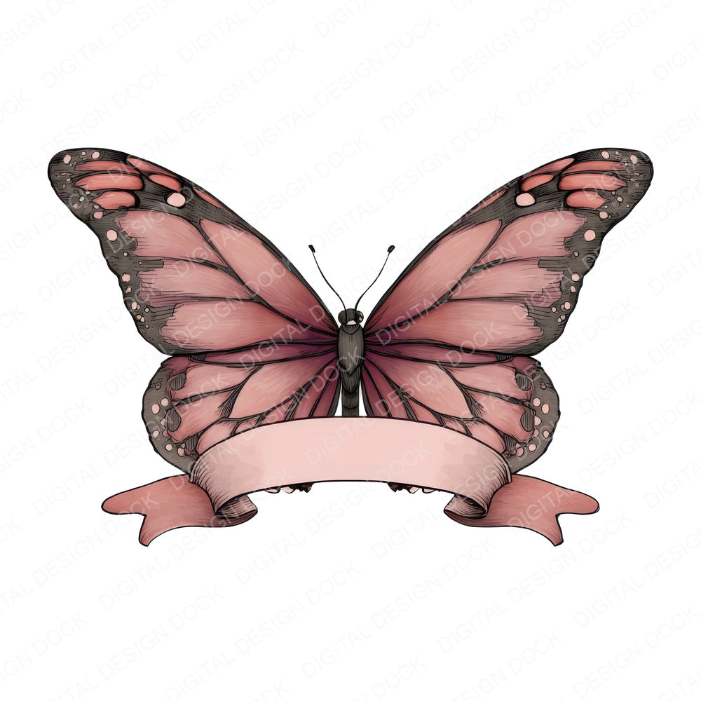 Butterfly Lower Scroll Banner fussy cut sheet in A4 format showing all 12 designs on one printable page
