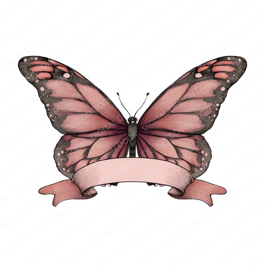 Butterfly Lower Scroll Banner fussy cut sheet in A4 format showing all 12 designs on one printable page