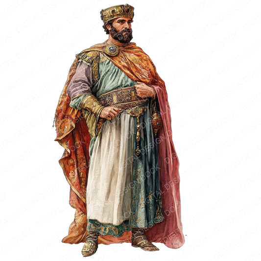 Byzantine Empire Character fussy cut sheet in A4 format showing all 12 designs on one printable page