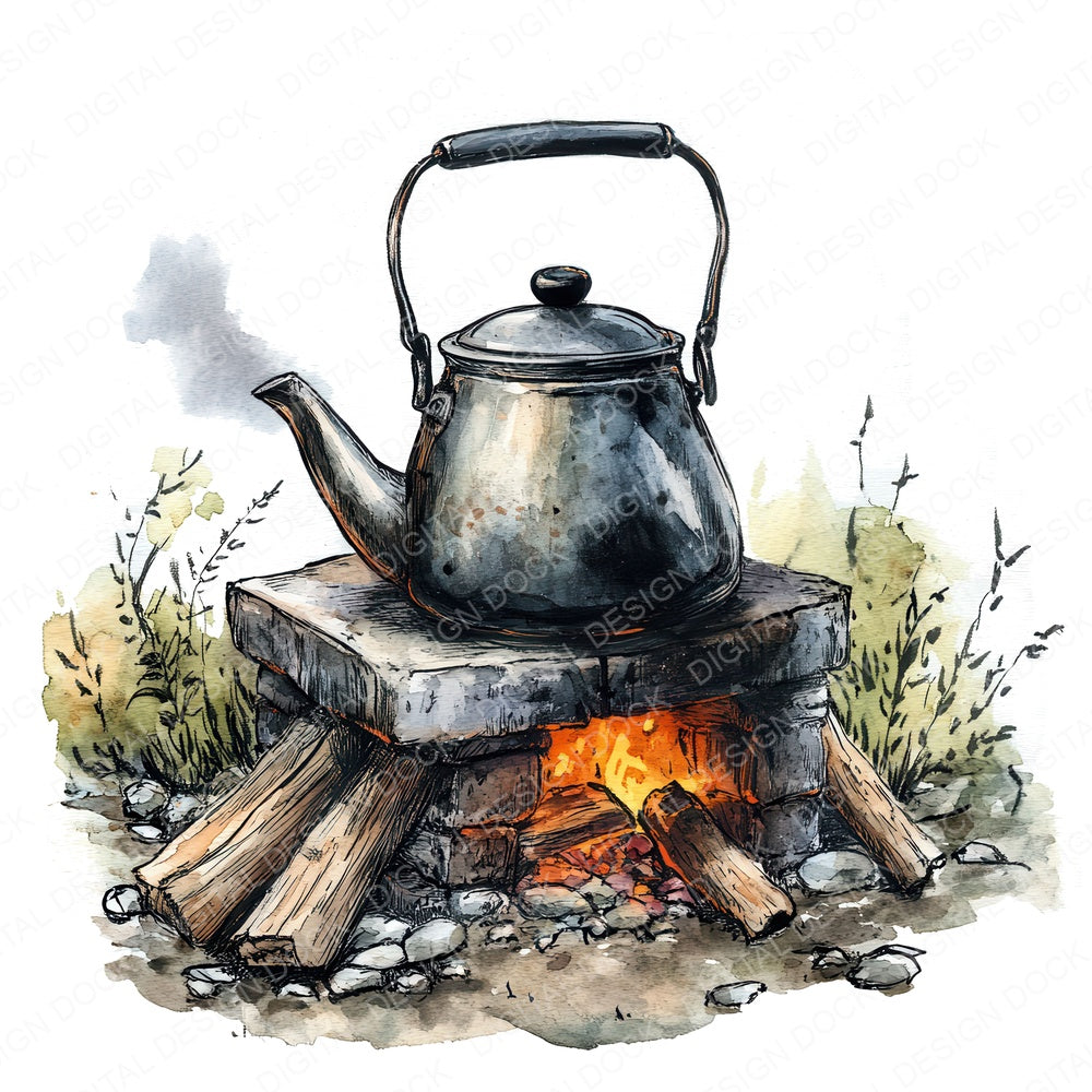 Campfire Kettle Fussy Cut Sheets (DDD009171)