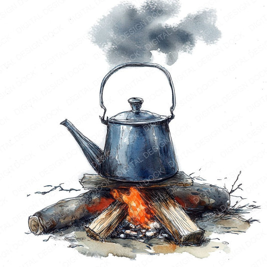 Campfire Kettle Clipart Set (DDD004792)