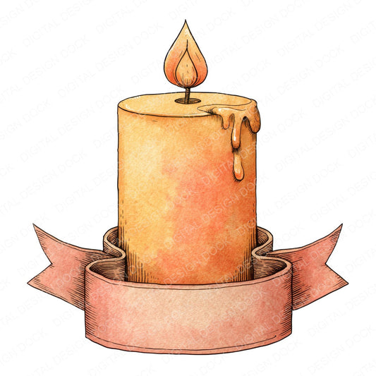 Candle Front Banner fussy cut sheet in A4 format showing all 12 designs on one printable page