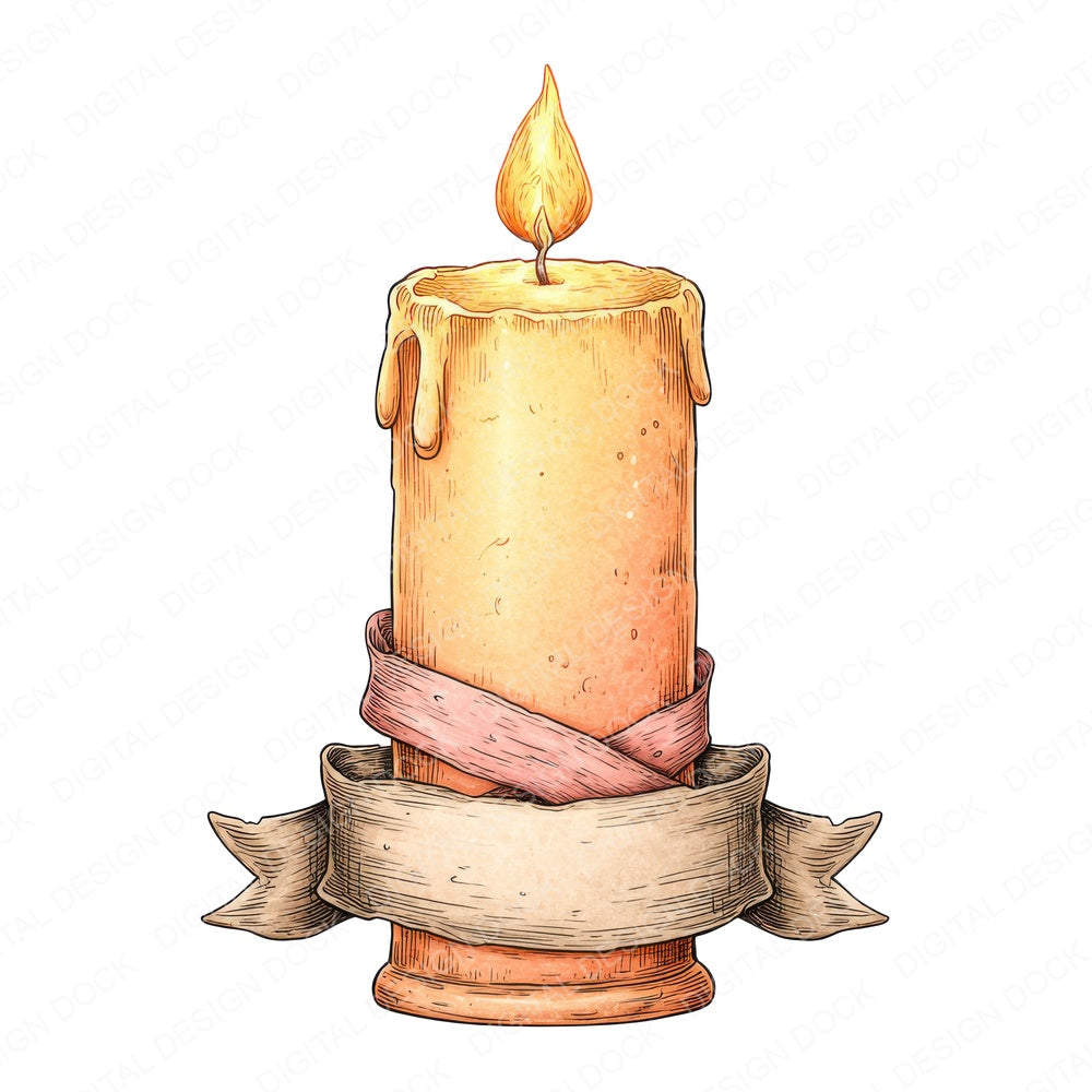 Candle Front Banner fussy cut sheet in US Letter format showing all 12 designs on one printable page