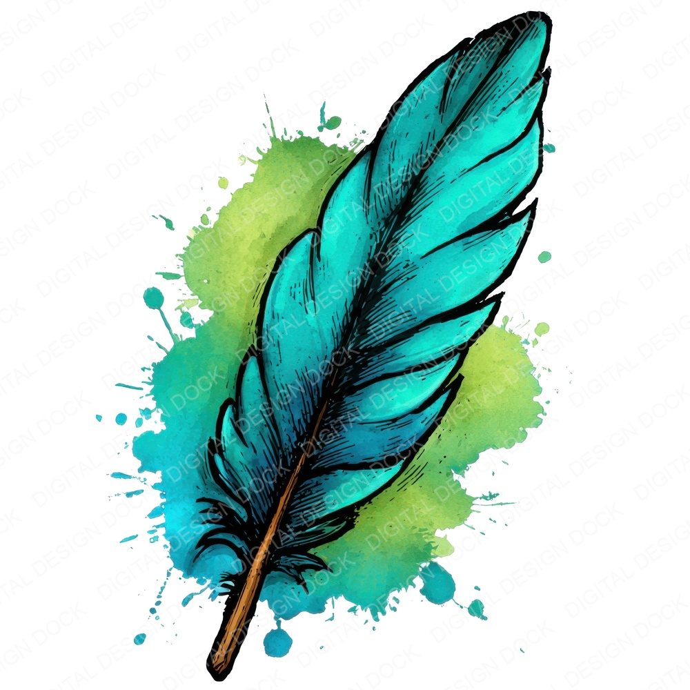 Cartoon Feather Splash Fussy Cut Sheets (DDD009190)