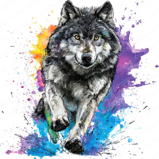 Cartoon Wolf Charge fussy cut sheet in A4 format showing all 12 designs on one printable page