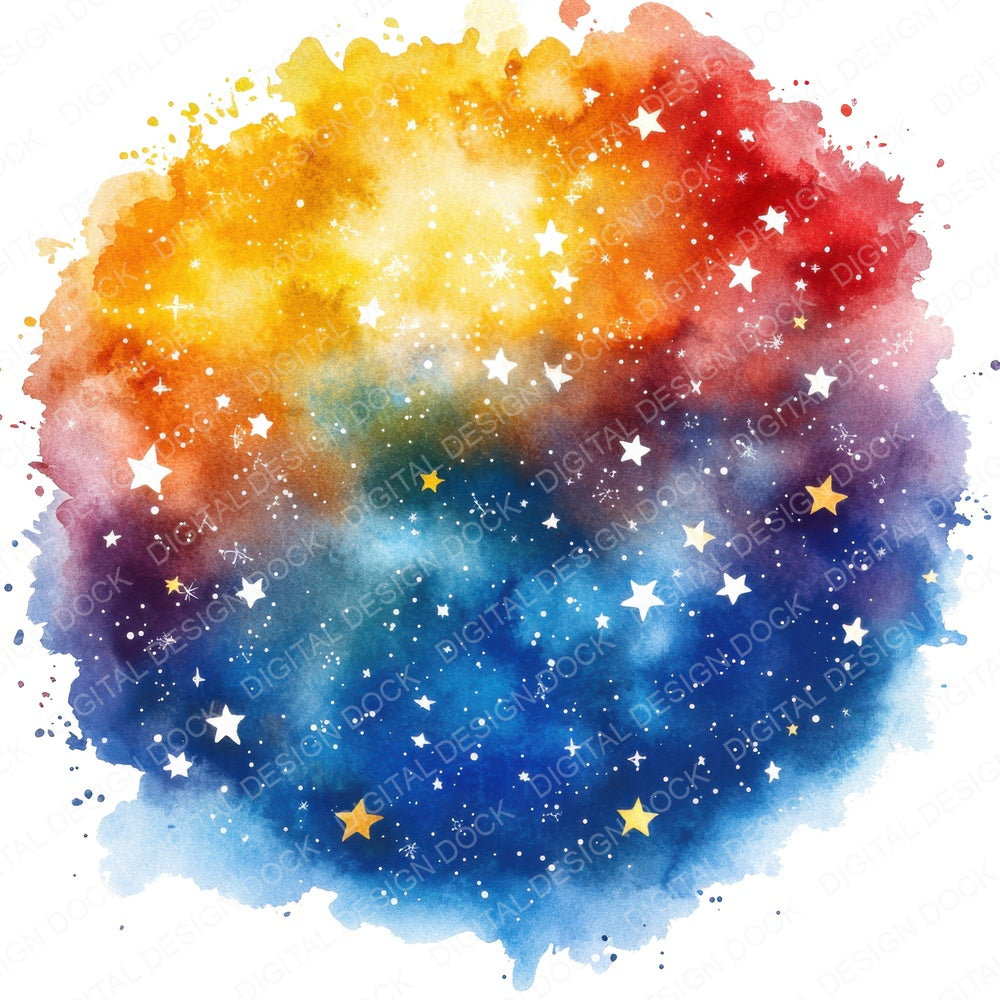 Celestial Star Cluster fussy cut sheet in A4 format showing all 12 designs on one printable page